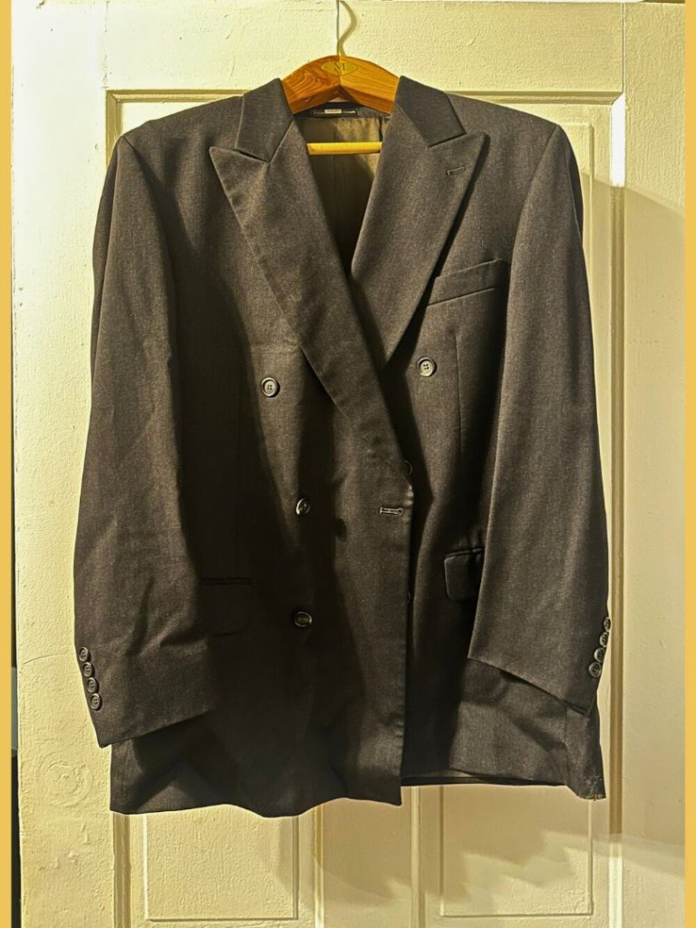 JOSEPH & FEISS International Mens Black Double Breasted 2pc Suit Wool Canada